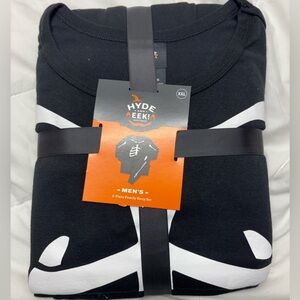 Hyde & Eek! Men's Black and White Skeleton 2 piece pants & shirt pajamas XXL